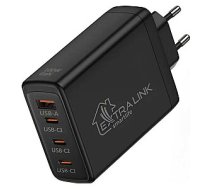Extralink Smart Life Fast Charger, GaN, 100W | Lādētājs | 3 porti USB-C, USB-A, CHARESL01 670123