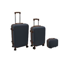 Čemodānu komplekts 3 gab. 60L (42x25x64cm) + 43L ( 36x23x56cm) + 15L (24x17x33cm) pelēks 776335