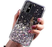 Fusion Glue Glitter Back Case Silikona Aizsargapvalks Apple iPhone 12 Pro Max Melns 142605