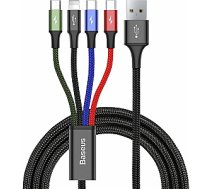 Baseus USB kabelis Baseus USB kabelis 4in1 Lightning / 2x USB Type C / Micro Usb kabelis 3.5a neilona pinums 1.2m melns (ca1t4-b01) 147900
