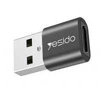 yesido GS09 Mini Aluminum Alloy Usb Type-c U-Disk Card Reader Mouse Convert OTG Adapter Black 881435