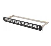 Lanberg Patch Panel tukšs 24 porti 1U 19" FTP keystone moduļiem melns 890736