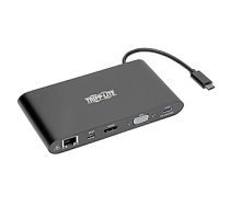 Tripp Lite USB-C Dock, Dual Display - 4K HDMI/mDP, VGA, USB 3.2 Gen 1, USB-A/C Hub, GbE, Memory Card, 100W PD Charging 215285
