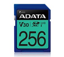 ADATA Premier Pro UHS-I SDXC, 256 GB, Flash memory class 10, U3, V30, 85 MB/s, 100 MB/s 262187