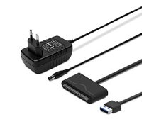 SAVIO AK-39 USB 3.0 — SATA III adapteris 3,5 collu / 2,5 collu diskdziņiem ar barošanas avotu melns 281902