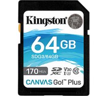 Karta Kingston Canvas Go! Plus SDXC 64 GB Class 10 UHS-I/U3 V30 (SDG3/64GB) 25239