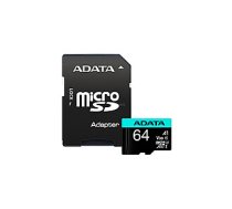 ADATA Premier Pro UHS-I U3 V30S 64 GB, MicroSDXC, Flash memory class 10, Adapter 308206