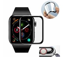 Fusion ceramic glass 9D aizsargstikls pilnam ekrānam Apple Watch 1 / 2 / 3 38mm melns 319637