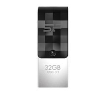 Silicon Power Mobile C31 USB zibatmiņas disks 32 GB A tipa / C tipa USB 3.2 Gen 1 (3.1 Gen 1) Melns sudrabs 335737