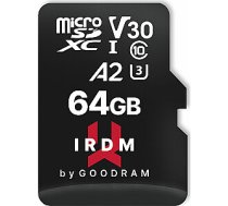 GOODRAM micro SDXC IRDM 64GB V30 A2 (UHS I U3) + адаптер 260530