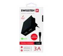 Swissten Premium Tīkla Lādētājs USB 3А / 15W Ar Lightning vadu 1.2m 358213