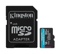 Kingstona microSDXC Canvas Go! Plus 64GB 170R A2 U3 V30 karte + adapteris 116966