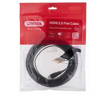 KABELIS HDMI UNITEK 2.0 4K60HZ, FLAT, 5M, C11063BK-5M 370361