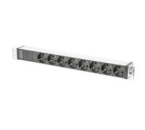 Digitus Aluminum outlet strip with pre-fuse DN-95410	 Sockets quantity 8, 250 Vac,  50/60Hz, 2 m supply IEC C14 plug 375318