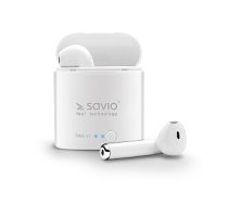 Savio TWS-01 bezvadu Bluetooth austiņas, baltas 378371