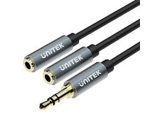 UNITEK Y-C956ABK audio kabelis 0,2 m 3,5 mm 2 x 3,5 mm melns, pelēks 382064