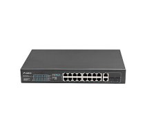 Стойка Lanberg Switch 19" POE+ 16x 100MB /2X COMBO GIGABIT ETHERNET 150W 382141