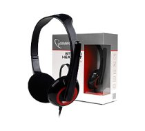 Gembird MHS-002 Stereo headset 3.5 mm, Black/Red, Built-in microphone