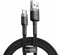 Cable Baseus Cafule CATKLF-CG1 (USB 2.0 — USB tips C; 2 m; pelēki melna krāsa)