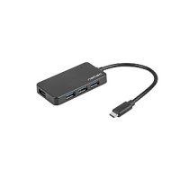 NATEC HUB USB 3.0 Silkworm 4 porti, USB-C, melns 383086