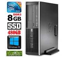 Personālais dators HP 8100 Elite SFF i5-650 8GB 480SSD GT1030 2GB DVD WIN10 385635