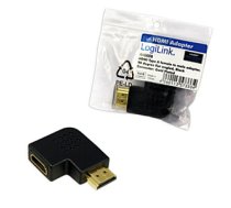 HDMI Adapter, AM to AF in 90 degree flat angled Logilink 386866