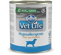 Farmina Vet Life Diet DOG Hipoalerģiska barība ar zivīm un kartupeļiem 300 g 389984