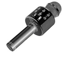 RoGer Bluetooth Karaoke Mikrofons Ar iebūvētu Skaļruni / 2x 5W / Aux / USB / MicroSD / Melns 395143