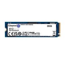 Kingston SSD NV2 250 GB, SSD form factor M.2 2280, SSD interface PCIe 4.0 x4 NVMe, Write speed 1300 MB/s, Read speed 3000 MB/s 415628