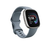 Fitbit Versa 4 Smart watch, NFC, GPS (satellite), AMOLED, Touchscreen, Heart rate monitor, Activity monitoring 24/7, Waterproof, Bluetooth, Wi-Fi, Waterfall Blue/Platinum 422618