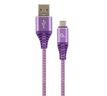 Gembird CC-USB2B-AMBBM-1M-PW USB kabelis USB 2.0 Micro-USB B USB A violets, balts 440892