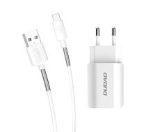 Dudao 2x USB Home Travel EU Adapter Wall Charger 5V|2.4A + Lightning cable white (A2EU + Lightning white) 441794