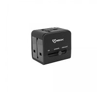 Sbox TA-23 Universal Travel Adapter with Dual USB Charger 443970