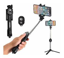 RoGer Selfie Stick + Tripod Statnis ar Bluetooth Tālvadības pulti Melns 448444