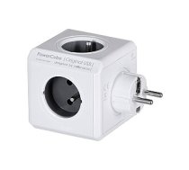 PowerCube Original 4 sloti 2x USB pelēks 41973