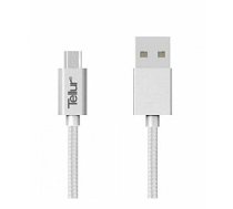 Tellur  Data cable, USB to Micro USB, Nylon Braided, 1m silver 461791