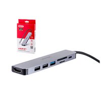 UNITEK HUB USB-C 7IN1, HDMI 4K, PD 100W, 5GBPS, ALU 480822