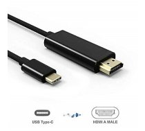 RoGer Kabelis USB-C uz HDMI 4K@30Hz / 1.8m / Melns 528116