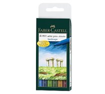 Flomasteri ar otas uzgali Faber-Castell Pitt Artist Pen, 6gab/iep, ainavas krāsu asorti 541027