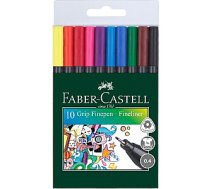 Flomāstertipa pildspalvu komplekts Faber-Castell Finepen Grip, 0.4mm, 10 krāsas 548089