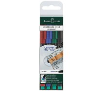 Permanentu marķieru komplekts Faber-Castell Multimark F, 0.6mm, 4gab/iep 551684