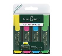 Teksta marķieru Faber Castell komplekts,1.2-5mm, nošķelts, 4 krāsas 551732