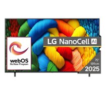 LG TV Set|LG|75 "|4K Ultra HD|3840 x 2160 pixels|Flat|16:9|LED|75NANO80A3B
