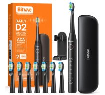 Bitvae Bitvae D2 elektriskā zobu birste x8 birstes / ceļojumu maciņš / turētājs / vads Black