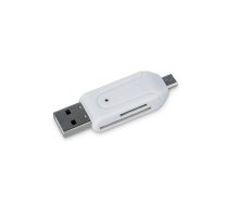 Forever Forever microSD / SD karšu lasītājs USB + microUSB white OTG