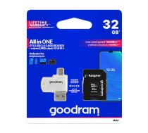 GoodRam GoodRam atmiņas karte 32GB microSDHC cl. 10 UHS-I + adapteris + karšu lasītājs