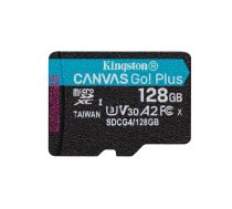 Kingston Kingston atmiņas karte 128GB microSDXC Canvas Go Plus Gen4 200MB/s A2 U3 V30 + adapteris