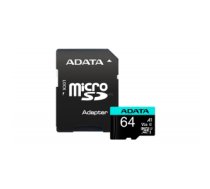 Atmiņas karte ADATA | Premier Pro UHS-I U3 V30S | 64 GB | MicroSDXC | Flash memory class 10 | Adapter