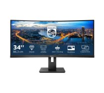 Monitors Philips | B Line | 346B1C/00 | 34 " | VA | WQHD | 21:9 | 100 Hz | 5 ms | 3440 x 1440 | 300 cd/m² | HDMI ports quantity 1 | Black | Warranty 36 month(s)