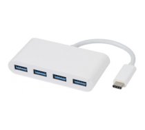 Kabelis Vivanco USB hub USB-C 3.1 4 portu, balts (34292)